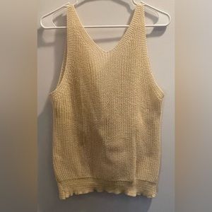 NWOT Pretty cream tank sweater w/twist back